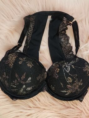 PRE-LOVED PINK VICTORIA'S SECRET DATE RACERBACK PUSH-UP BRA-32DD